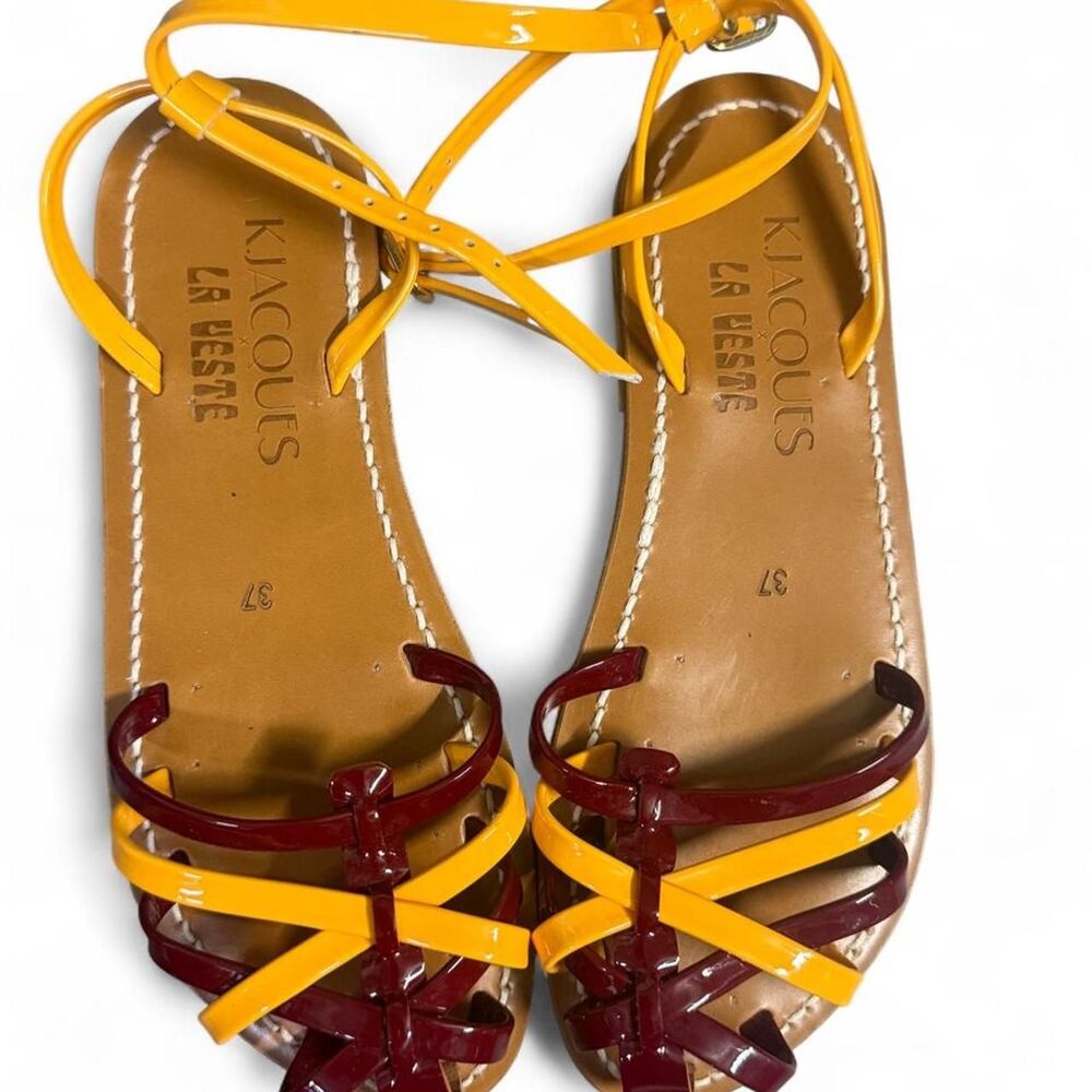 La-veste Women's Red and Burgundy Sandals